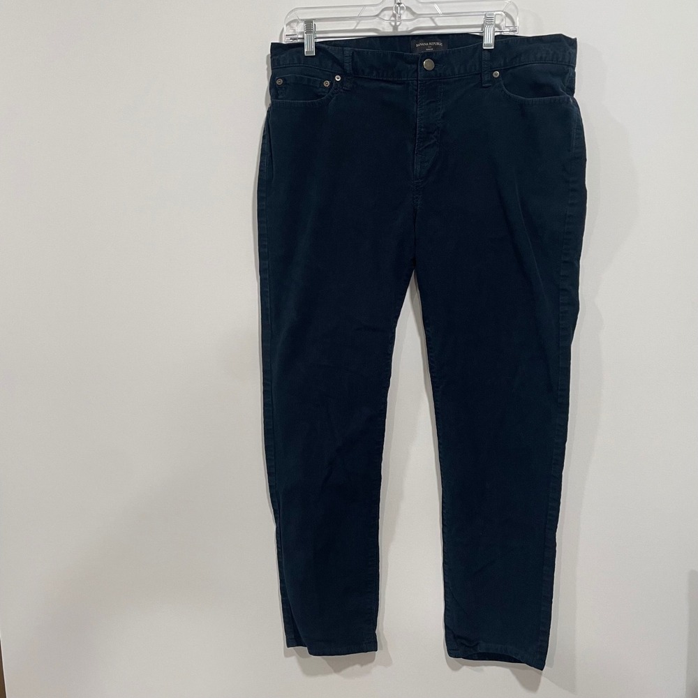 Banana Republic Mens Slim Fit Corduroy Pants Navy Blue 35x30 Stretch Cotton